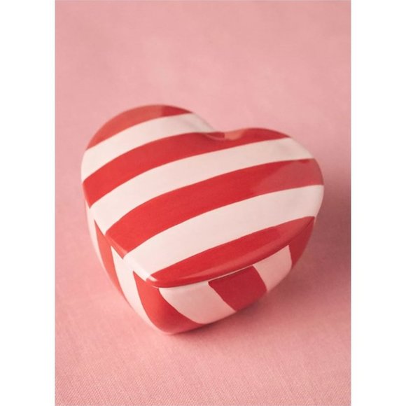 NIB - Anthropologie Vaisselle Floral Woodland Berry & Rose Ceramic Heart Candle - Picture 2 of 4